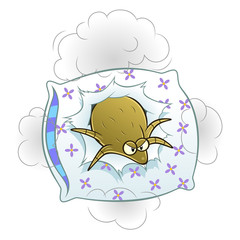 dust mite inside the pillow