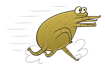 Dust mite running away