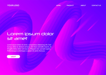 Modern color 3d fluid background template Graphic design element