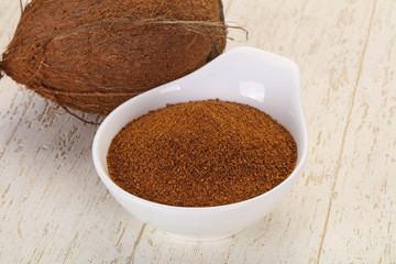Coconut brown sugar in the bowl