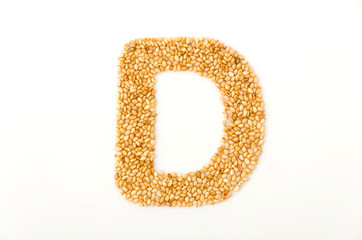 炒り胡麻のアルファベット D
