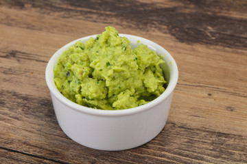 Avocado guacamole sauce with chili pepper