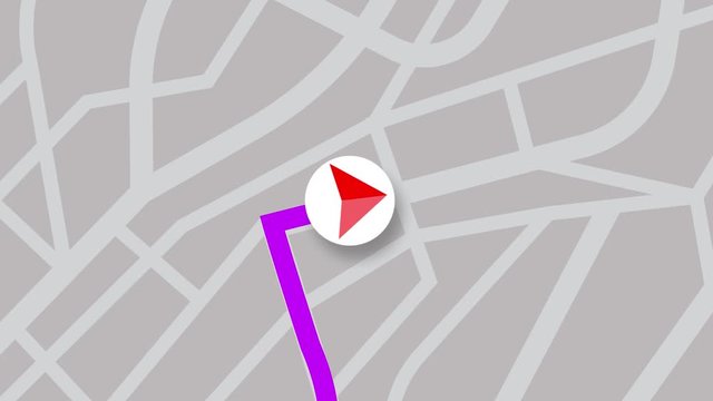 GPS Navigation, Localization. Seamless loop. 3D view. 4k, Ultra HD, UHD.