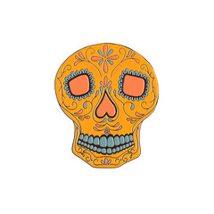 Day of the dead illustration with skull