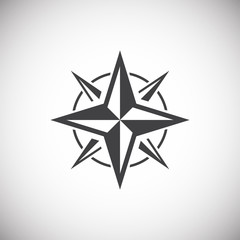 Windrose icon on background for graphic and web design. Simple illustration. Internet concept symbol for website button or mobile app.