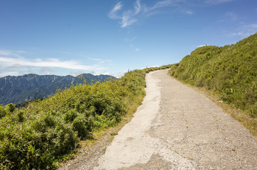 road with green grassland under blue sky