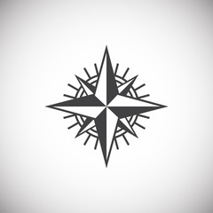 Obraz premium Windrose icon on background for graphic and web design. Simple illustration. Internet concept symbol for website button or mobile app.