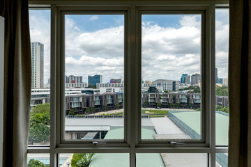 BANGKOK, THAILAND - June 10 : Bangkok city skyline aerial view at day time and skyscrapers of midtown bangkok. on June 10, 2019 in Bangkok.