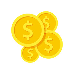 Obraz premium Investment modern stylish icon with golden coins