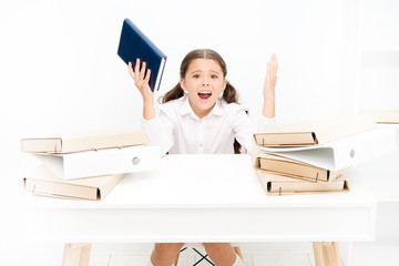 School anxiety. Empower child to deal school anxiety. Anxious feelings normal expected children returning to school. Little girl anxious expression. Many children become nervous about new situations