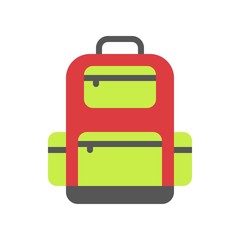 School Bag vector, Back to school flat design icon