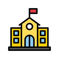 School vector, Back to school filled design icon