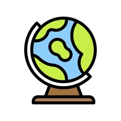 Globe vector, Back to school filled design icon