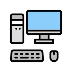 Computer vector, Back to school filled design icon