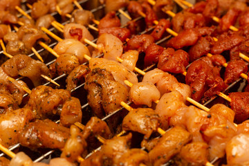 curry meat chicken pork spicy spicy paprika asia shish kebab culinary background