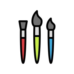 Paintbrush vector, Back to school filled design icon