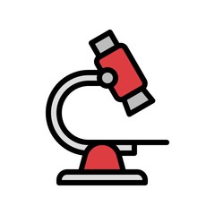 Microscope vector, Back to school filled design icon
