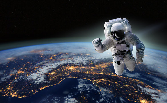 Concept of conquering the universe by the human race. Elements of this image furnished by NASA