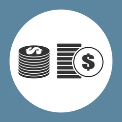 Coins, Money icon design - vector illustration.