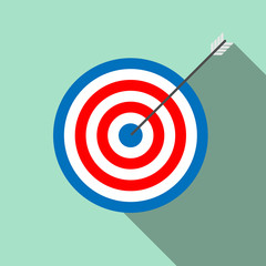 Target aim sign icon. Darts board flat icon design  - vector illustration.