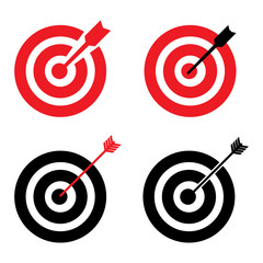 Target aim sign icon. Darts board flat icon design  - vector illustration.