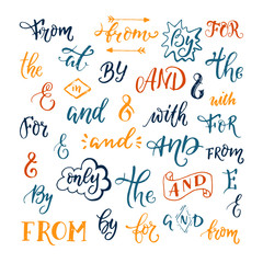 Hand sketched ampersands and catchwords vector symbols