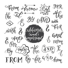 Hand sketched ampersands and catchwords vector symbols