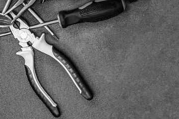 design base mock up gray pliers screwdriver gray copy space background background building