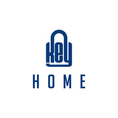 Vector construction with a key writing that forms a padlock.