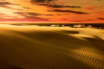 Slowinski national park by the Baltic Sea in northern Poland 