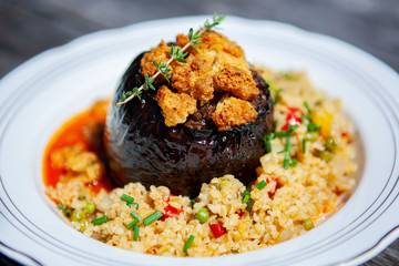 Meat filled eggplant with quinoa 2