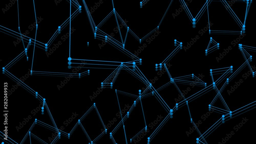 Poster plexus structure evolving in organic motion. abstract technology, science and engineering motion bac