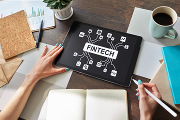 FIntech - Financial technology, internet payment and digital money concept.