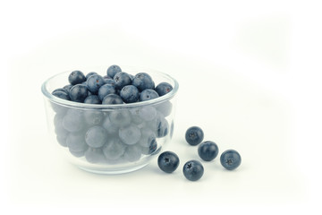 glass bowl white fresh blueberry