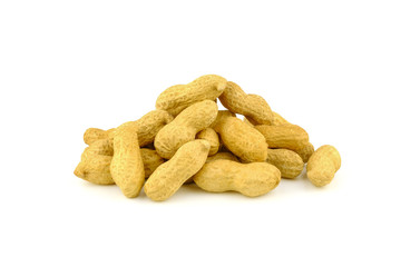 heap of peanut on white background