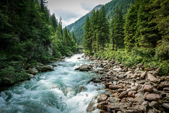 The Krimml Waterfalls in the High Tauern National Park,