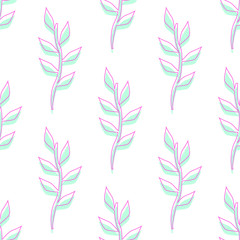 Fototapeta na wymiar Seamless pattern with pink and blue branches