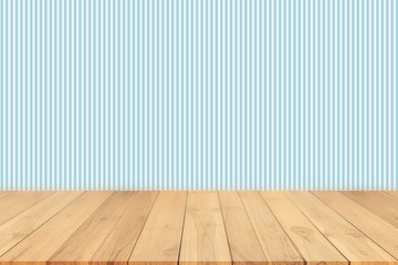 Empty wooden table blurred of restaurant cafe background and reception room, can be used for display or montage your products