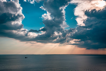 Fototapeta premium Sunset storm in the sky over Trieste