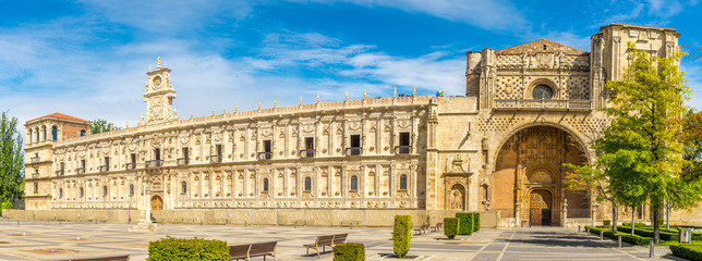 Panoramic view at the San Marcos Convent in Leon - Spain - obrazy, fototapety, plakaty