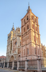 Fototapeta na wymiar View at the Towers of Santa Maria del Astorga Cathedral in Astorga - Spain