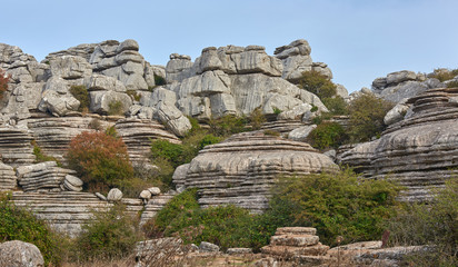 Layered Rock formations at a Spanish Nature Reserve in Andalucia.