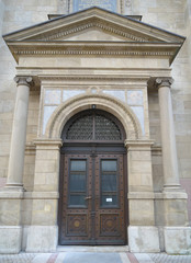 Obraz premium St. Stephen's Basilica (Szent Istvan Bazilika) in Budapest on December 29, 2017.