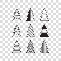 Set of Christmas trees