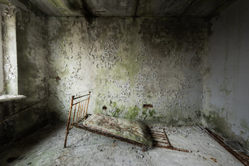 Deserted Hospital room in Pripyat, Chernobyl Excusion Zone 2019