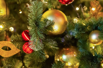 new year mood decoration christmas fir bright colorful balls festive design
