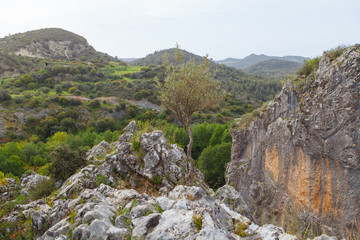 The rock of Chasampoulia, Kidasi, Paphos. Cyprus countryside.