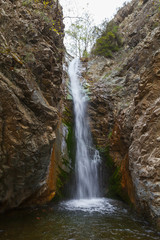 Millomeris Waterfalls near Platres in Cyprus. Long exposure