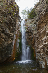 Obraz na płótnie Canvas Millomeris Waterfalls near Platres in Cyprus. Long exposure