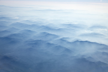 Carpathian Mountains from above at winter